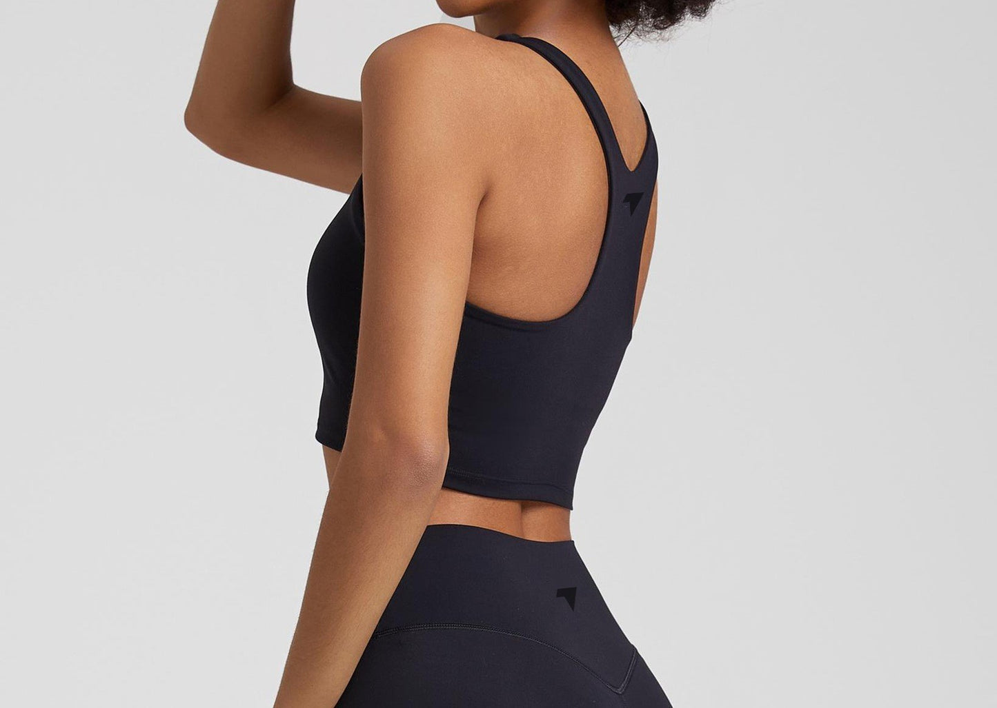 black high neck sports bra