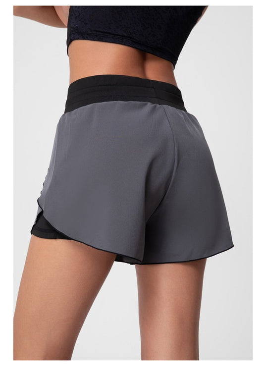 grey high waist shorts