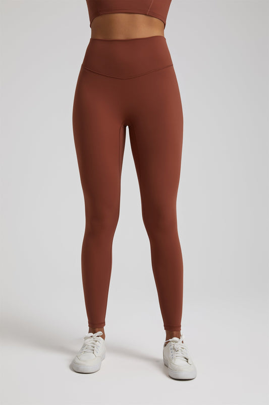 coffee red v-contour legging