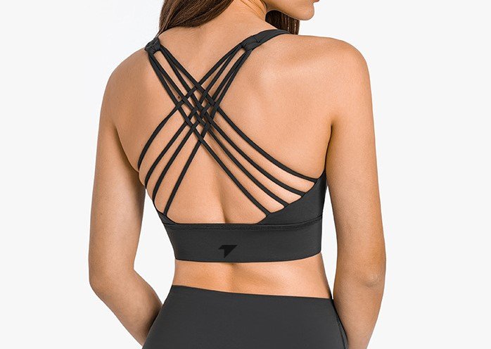 black Long line sports bra