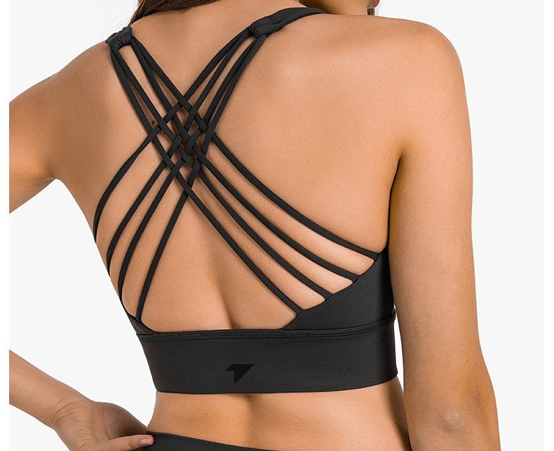 black Long line sports bra