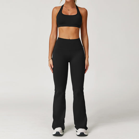 Halter Bra Flare Legging Set