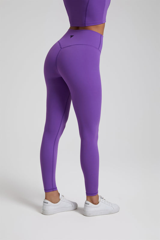 purple flower v-contour legging