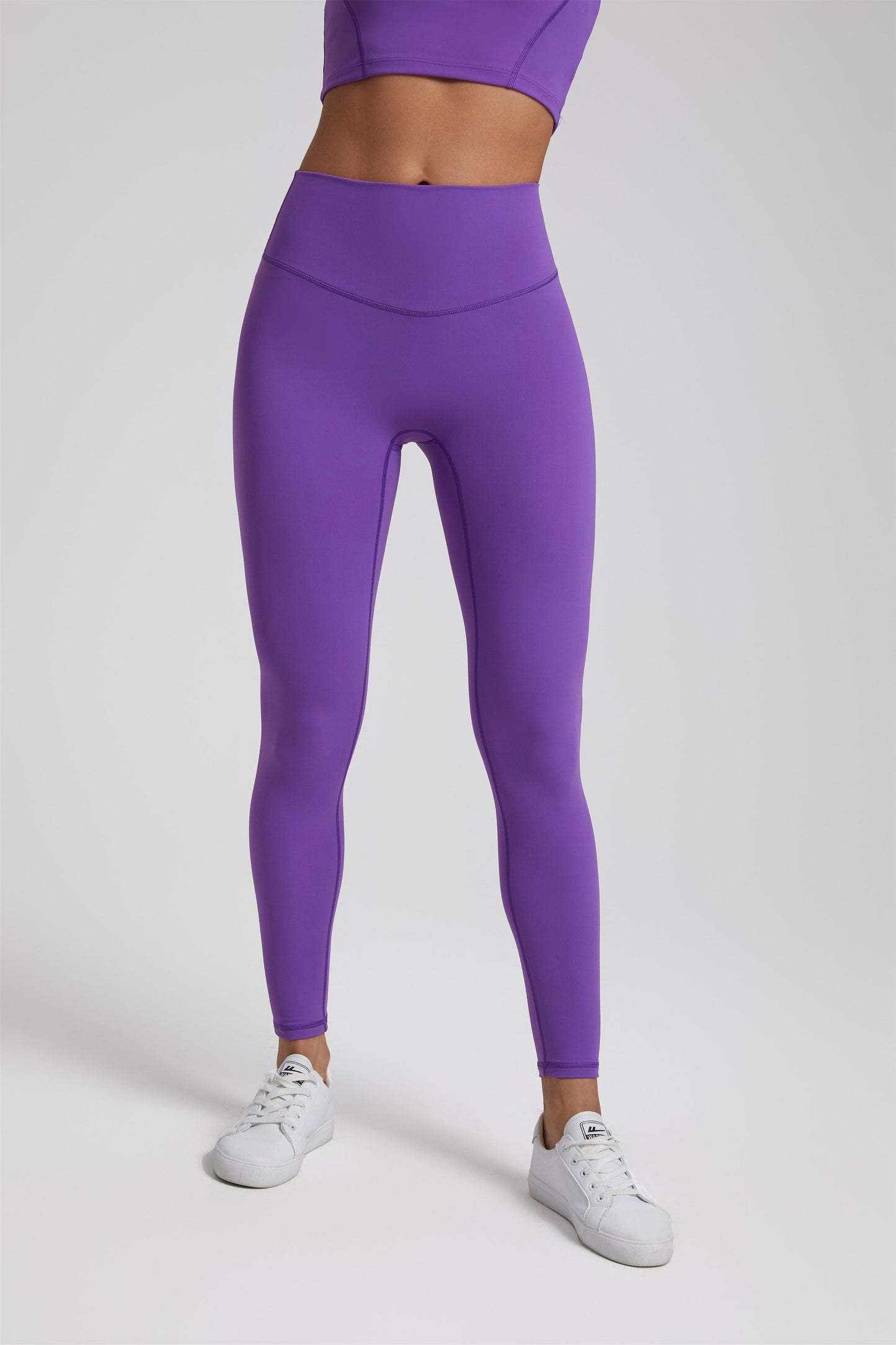 purple flower v-contour legging