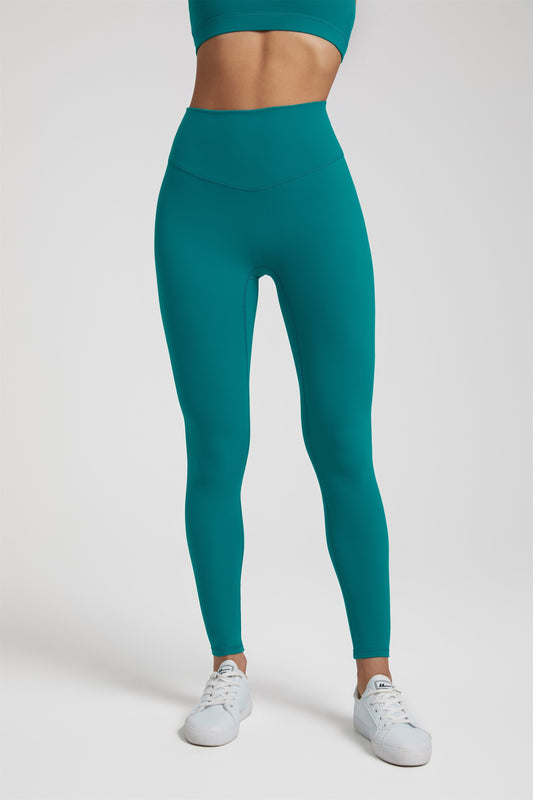 teal green v-contour legging